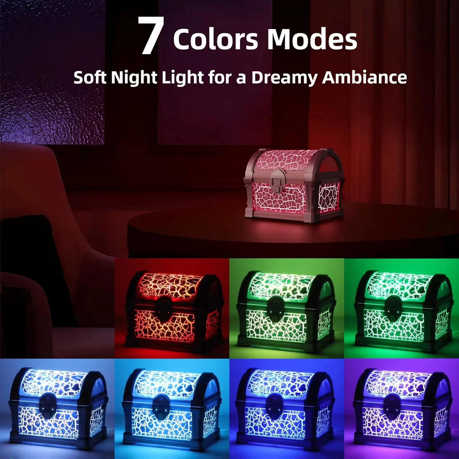 Treasure Chest Pojection Night Light Northern Lights Projector Galaxy Projector Light With Remote Control