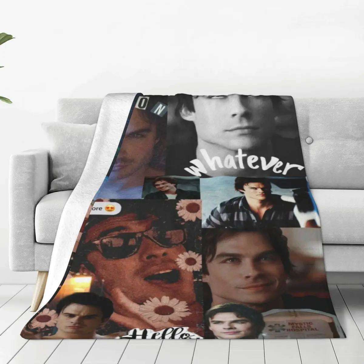 

The V-Vampire Diaries Flannel Blankets D-Damon Salvatores Super Warm Bedding Throws for Bedroom Camping Bedspread Sofa Bed Cover