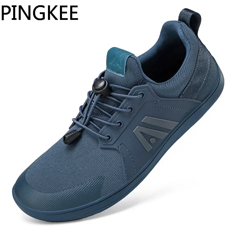 VENOCON PINGKEE Unisex Wide Feet ToeBox Barefoot Shoes Men Women Minimalist Athletic Sneakers Man Crossfit Leather Footwear