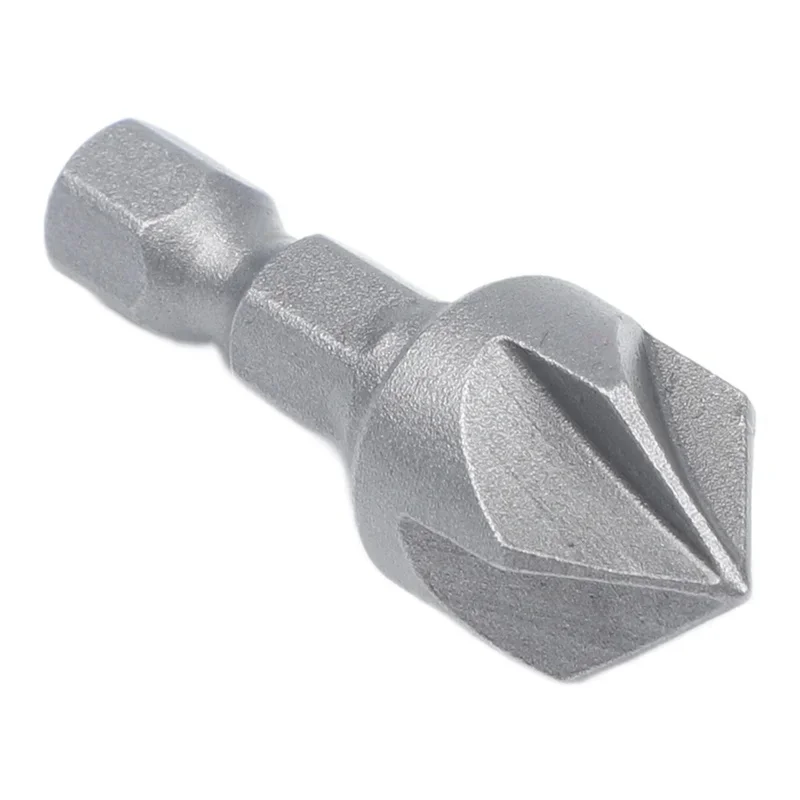 2-12Pcs 5 Flute Countersink Drill Bits With 1/4 Inch Hex Shank For Wood Plastic Rubber And Soft Metal Chamfering And Deburring