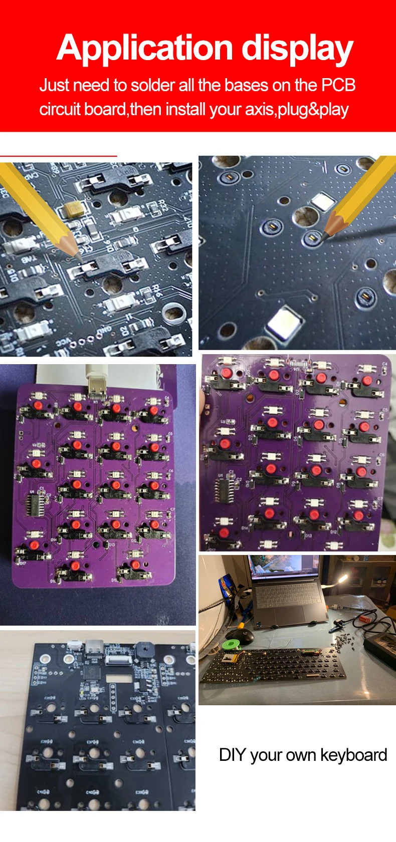 110 Stück/70/30/10 Stück Kailh Hot-Swap-fähige Leiterplattenbuchse CPG 151101 S11 für Outemu Cherry MX Switches mechanische Tastaturachse DIY – Detail 5