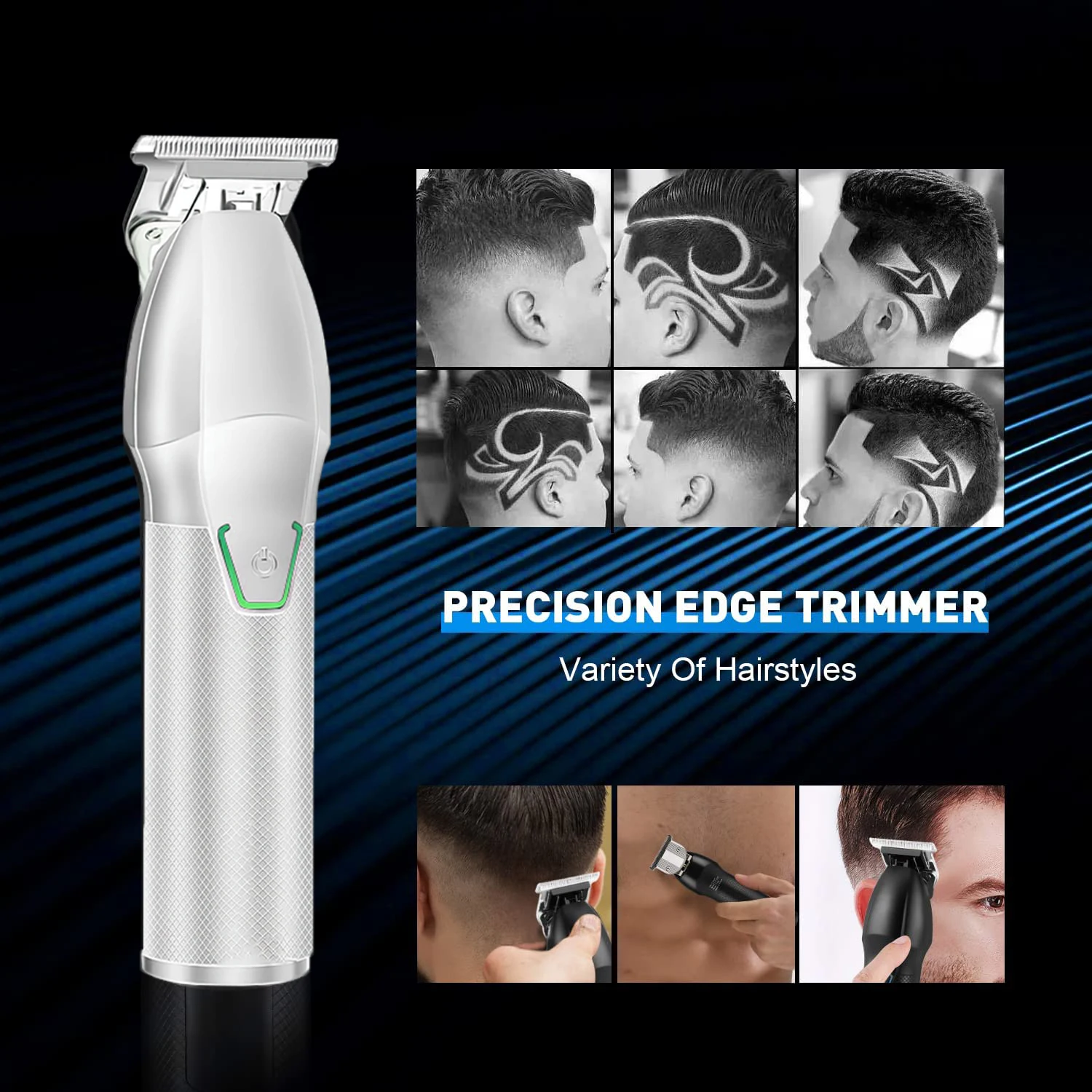 ماكينة حلاقة قابلة لإعادة الشحن لقص الشعر، مجموعة ماكينة قص الشعر الاحترافية وتشذيب الشعر للرجال