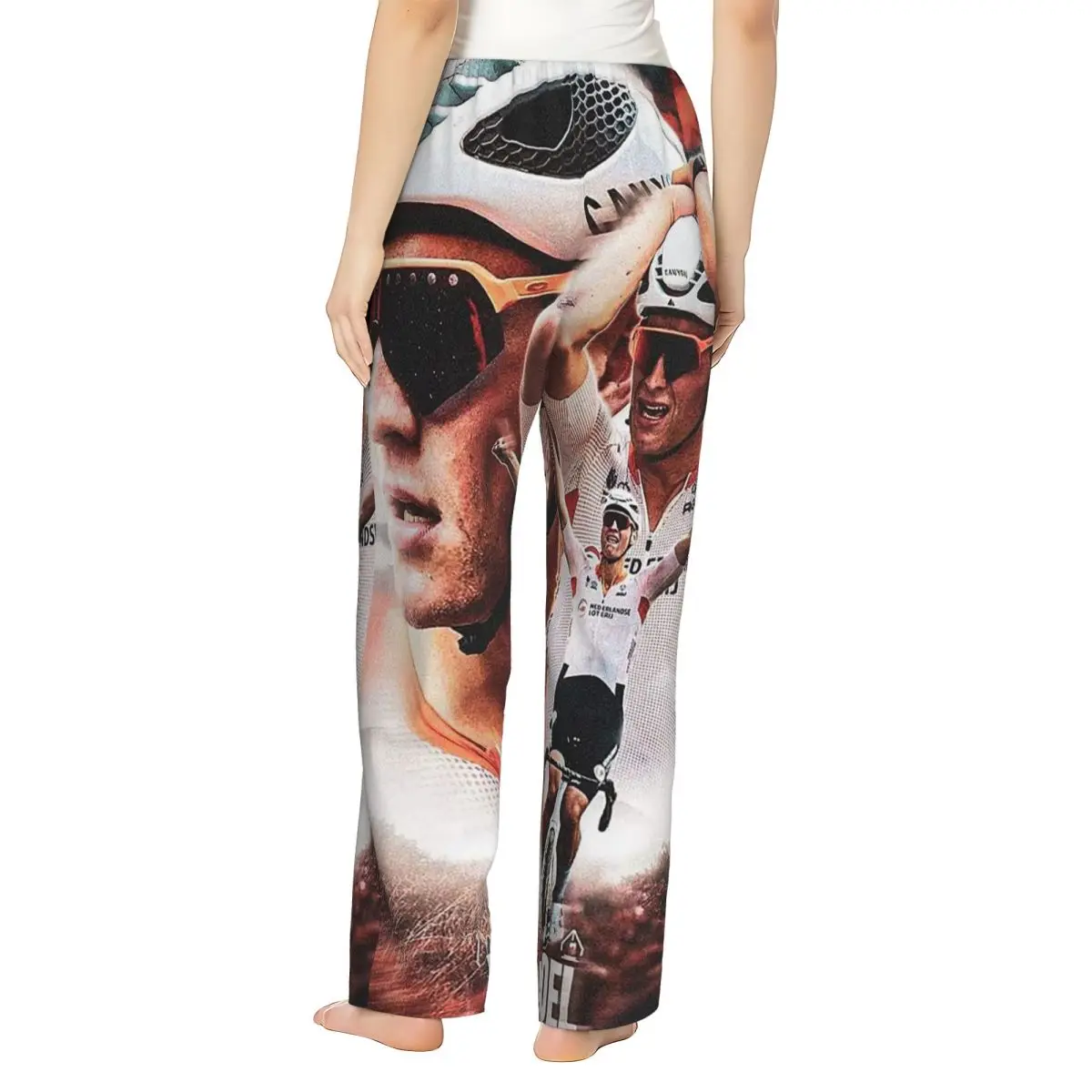 Custom Mathieu Van Der Poel Cyclist MVDP Dutch Cyclist College  Women Pajama Pants Lounge Sleep Sleepwear Bottoms with Pockets