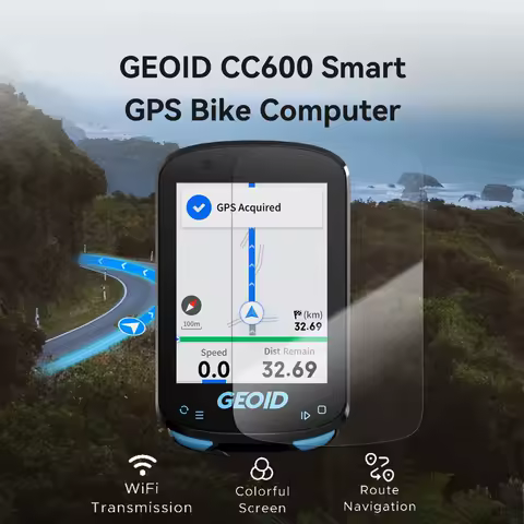 GEOID CC600 자전거 컴퓨터 무선 스마트 네비게이션 자전거 속도계 자동 WIFI ANT 주행 거리계 IPX7
