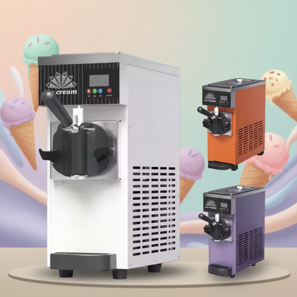 

Cheap Price Automatic Table Top Stainless Steel Soft Ice Cream Machine 3 Flavors Restaurant Use with 1 Year Warranty