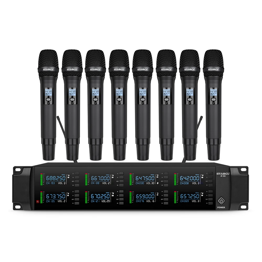 

ST-808 Wireless Conference Microphone UHF Wireless 8 Channel Gooseneck Microphone System Table Mic