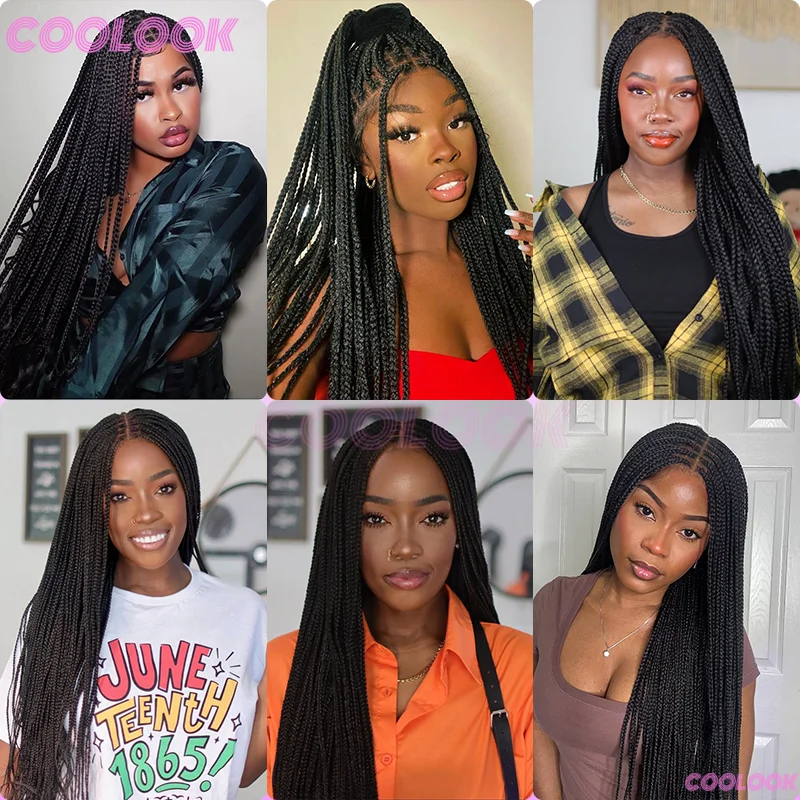 36 "الاصطناعية عالية الكثافة الدانتيل الباروكات للنساء كورنو صندوق الضفائر HD الدانتيل الباروكات للبيع #4