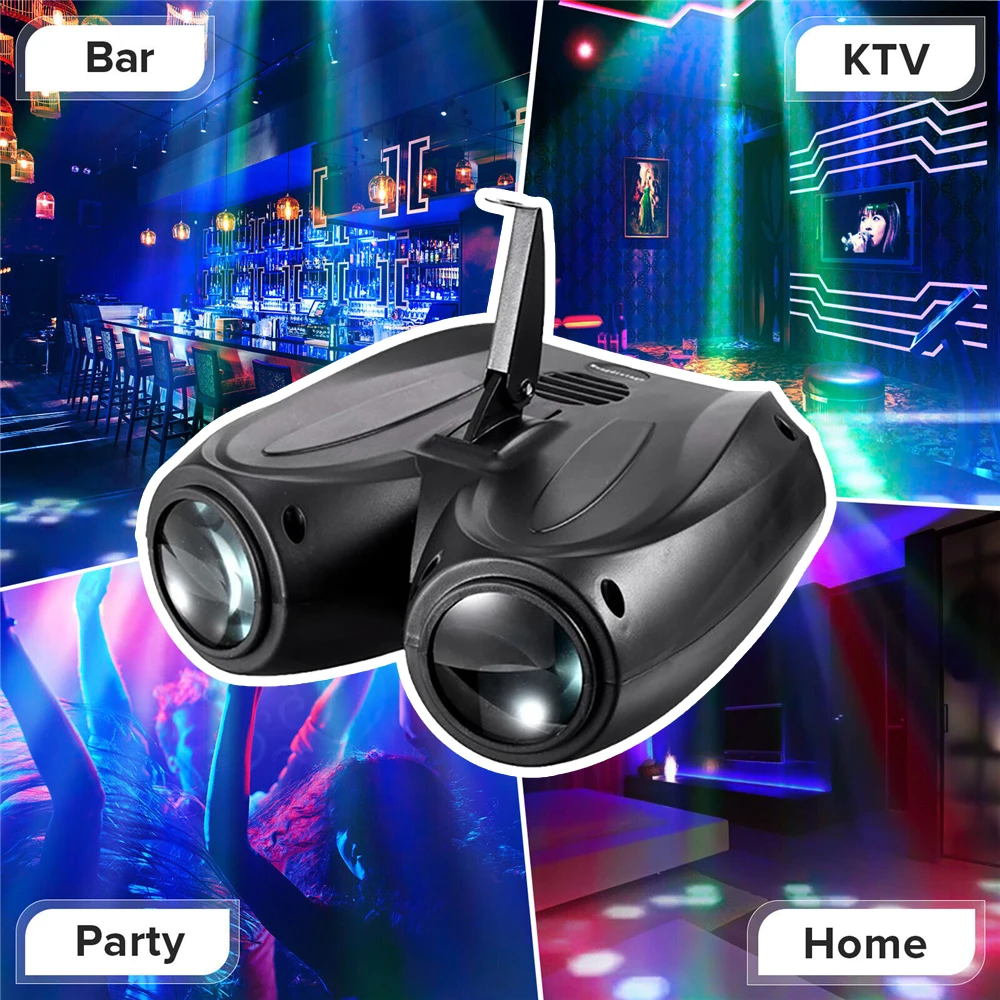 

64/128 LED Single Double Head RGBW Stage Effect Lighting Projector Mini RGB DJ Disco Party Lights for Xmas KTV Bar Wedding