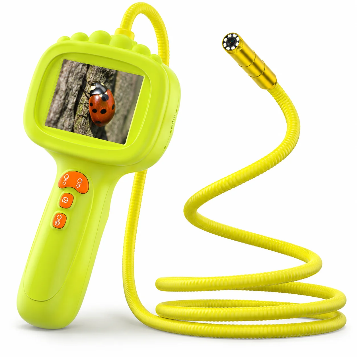 Kids Endoscope Toy with 2.4' Screen, IP67 Borescope Camera for Underwater Pond Exploration, 650mAh, 2MP Photo Video Record with LED Lights, Flexible Snake Scope, Nature Explorer Gift for Boys Girls Age 4-10