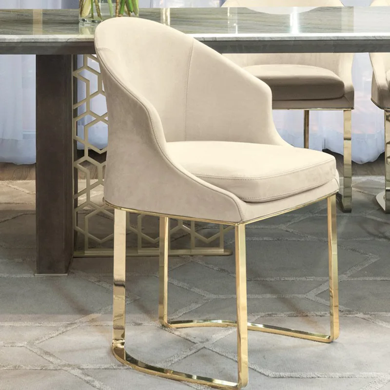 

Modern Luxury Restaurant Dining Chair Backrest Velvet Leather Negotiation Chair for Coffee Shop Hotel Furniture