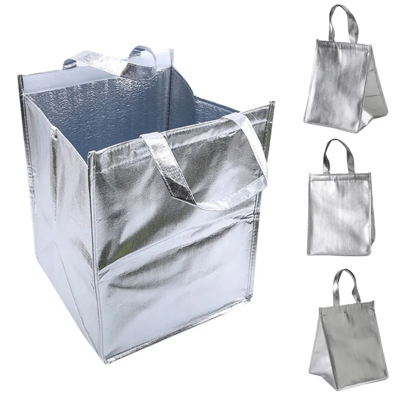 1Pcs Aluminum Foil Ice Storage Bags Insulated Beach Food Thermal Bag Durable Outdoor Boxes Foldable Cooler Bag Lunch Picnic Bag