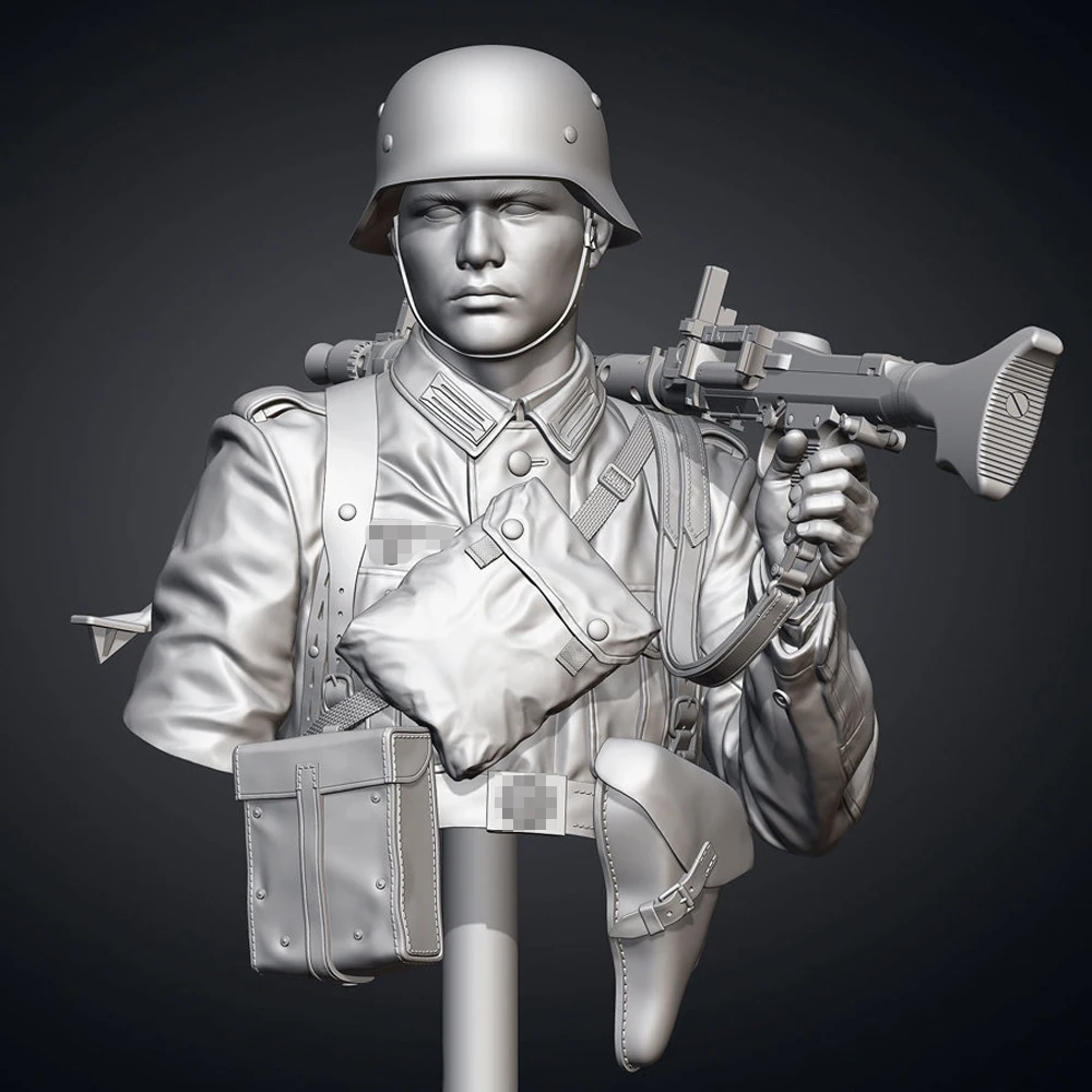 1/10 WW2 Soldier MG34 Gunner, Resin Model figure Bust, GK, WWII Military themes, Unassembled and unpainted kit