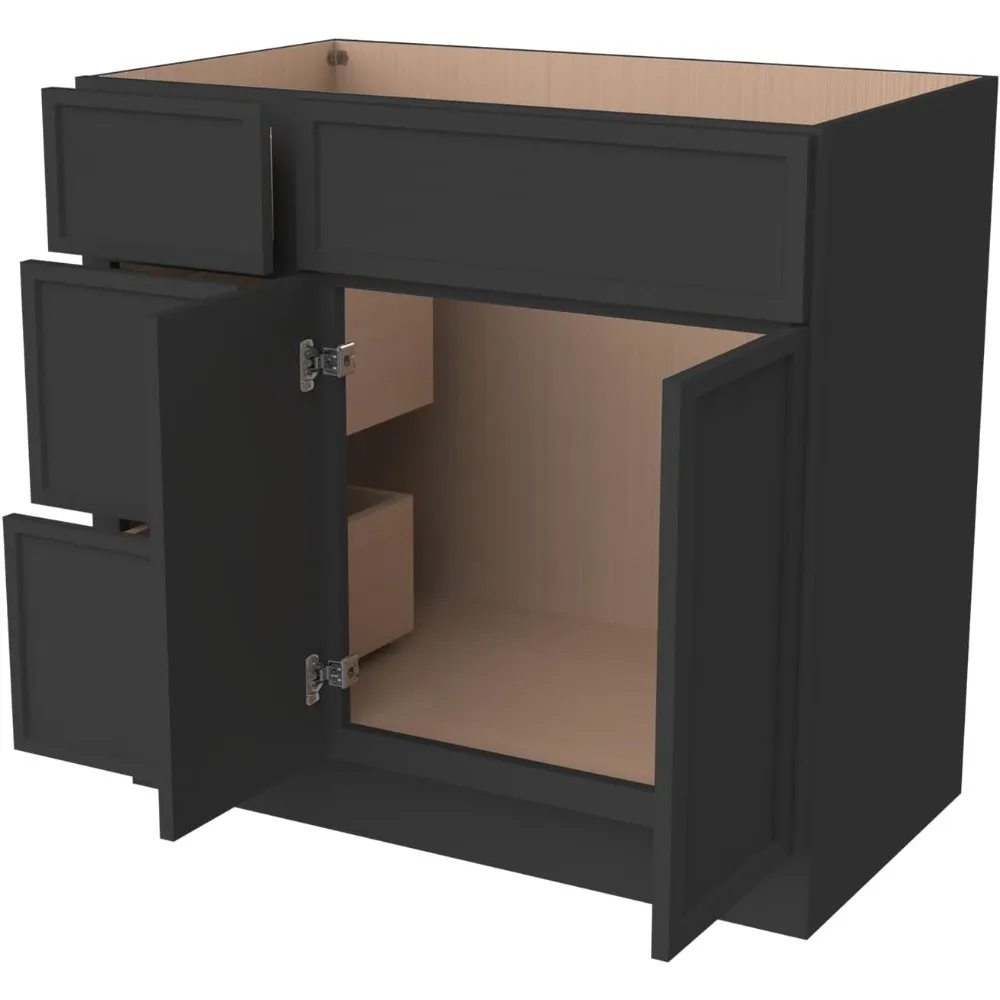 

Solid Wood RTA Bathroom Vanity - 2-Door & 3-Drawer Sink Base Cabinet​