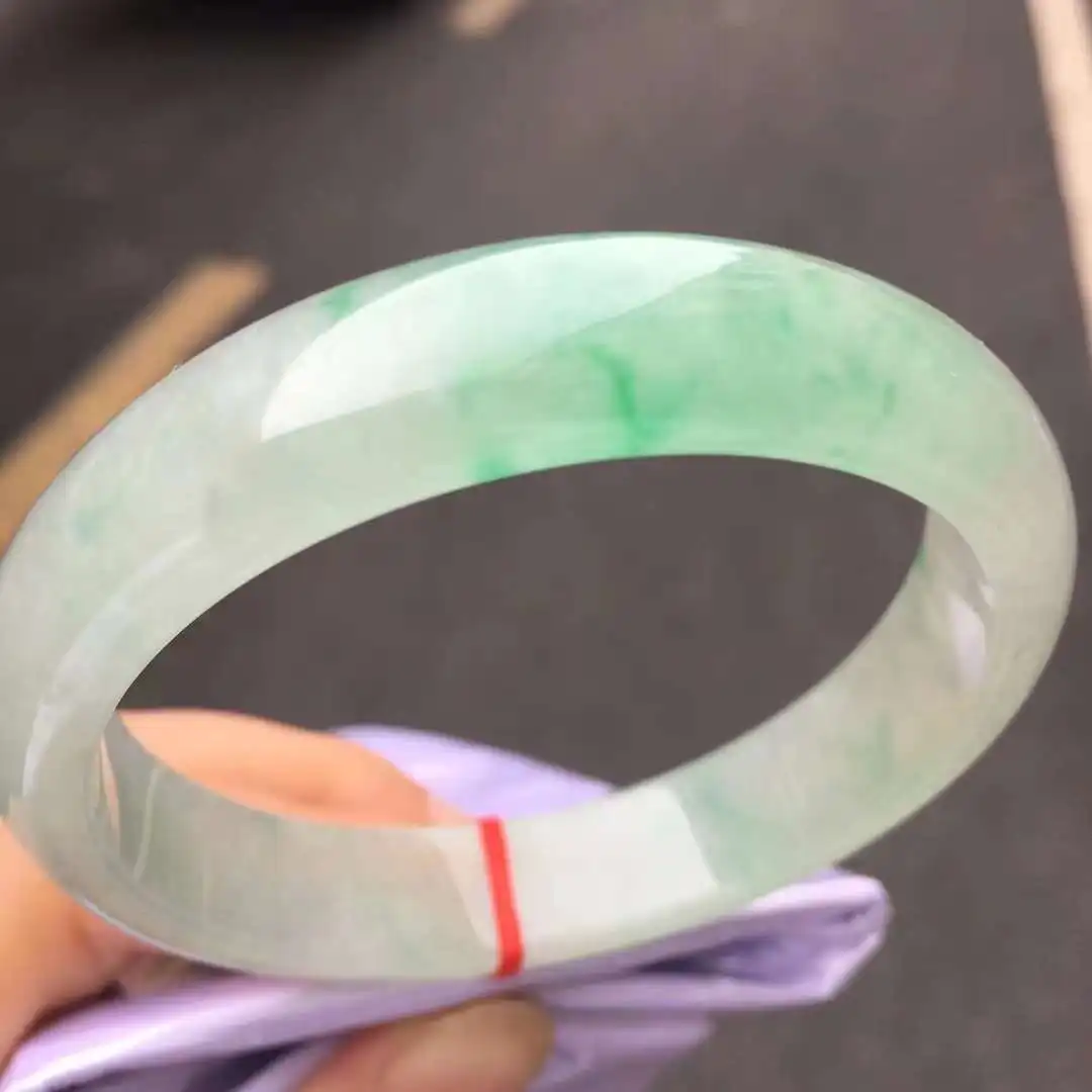 Original Ecological Texture Floating Flower Jadeite Bracelet AGrade Emerald Hand Ring Ice Perfect Jade Bangle Jewelry Accessorie