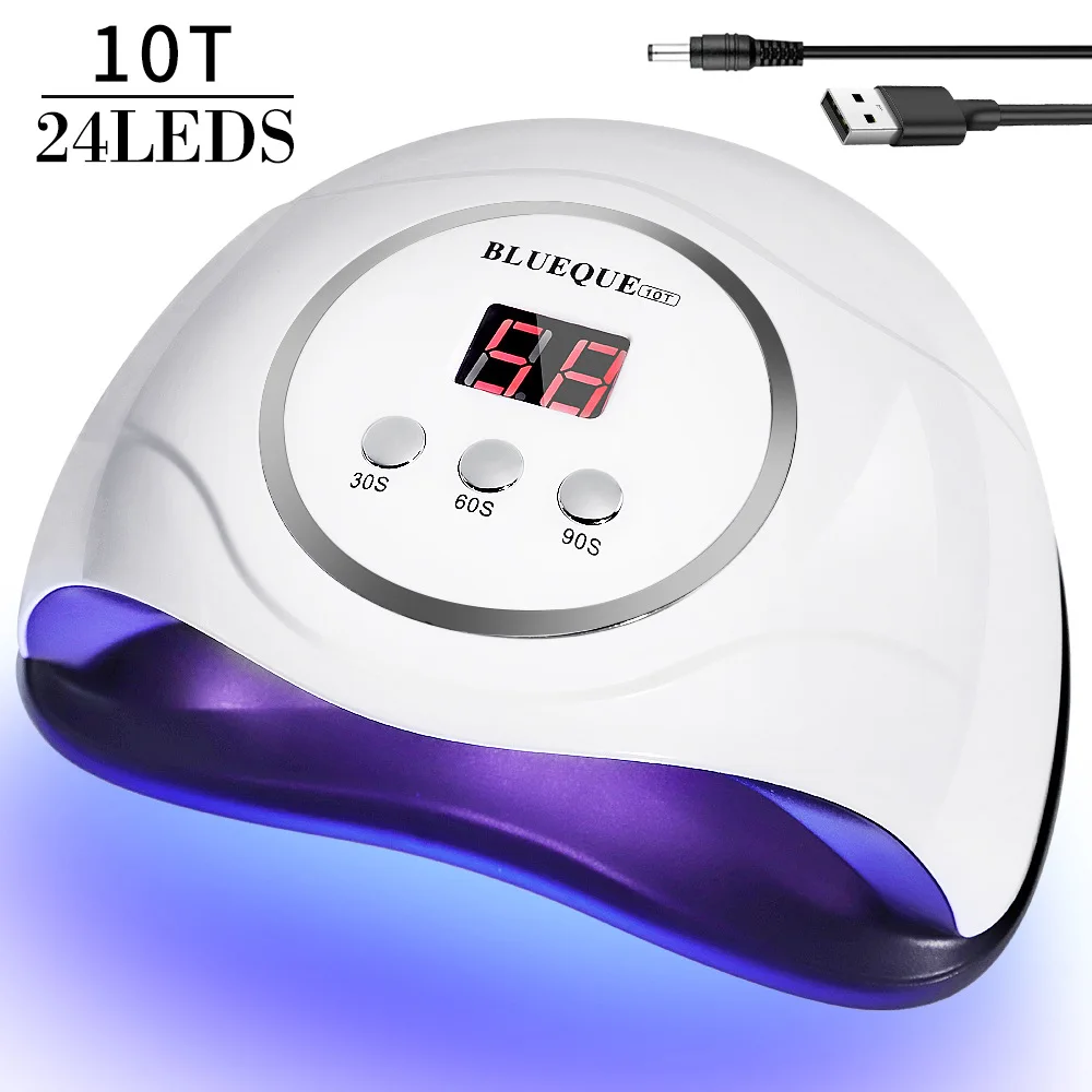 โคมไฟเล็บยูวีมืออาชีพพร้อมไฟ LED 24 ดวง 3 การตั้งค่าจับเวลาเซ็นเซอร์อัตโนมัติเจลยาทาเล็บบ่มโคมไฟเล็บสำหรับใช้ในบ้าน