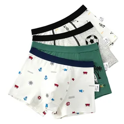 3-13 Years Children's Underwear for Kids Cotton Teenage Breathable Soft Panties Pack Cartoon Bear Underpants for Toddler 4 Piece