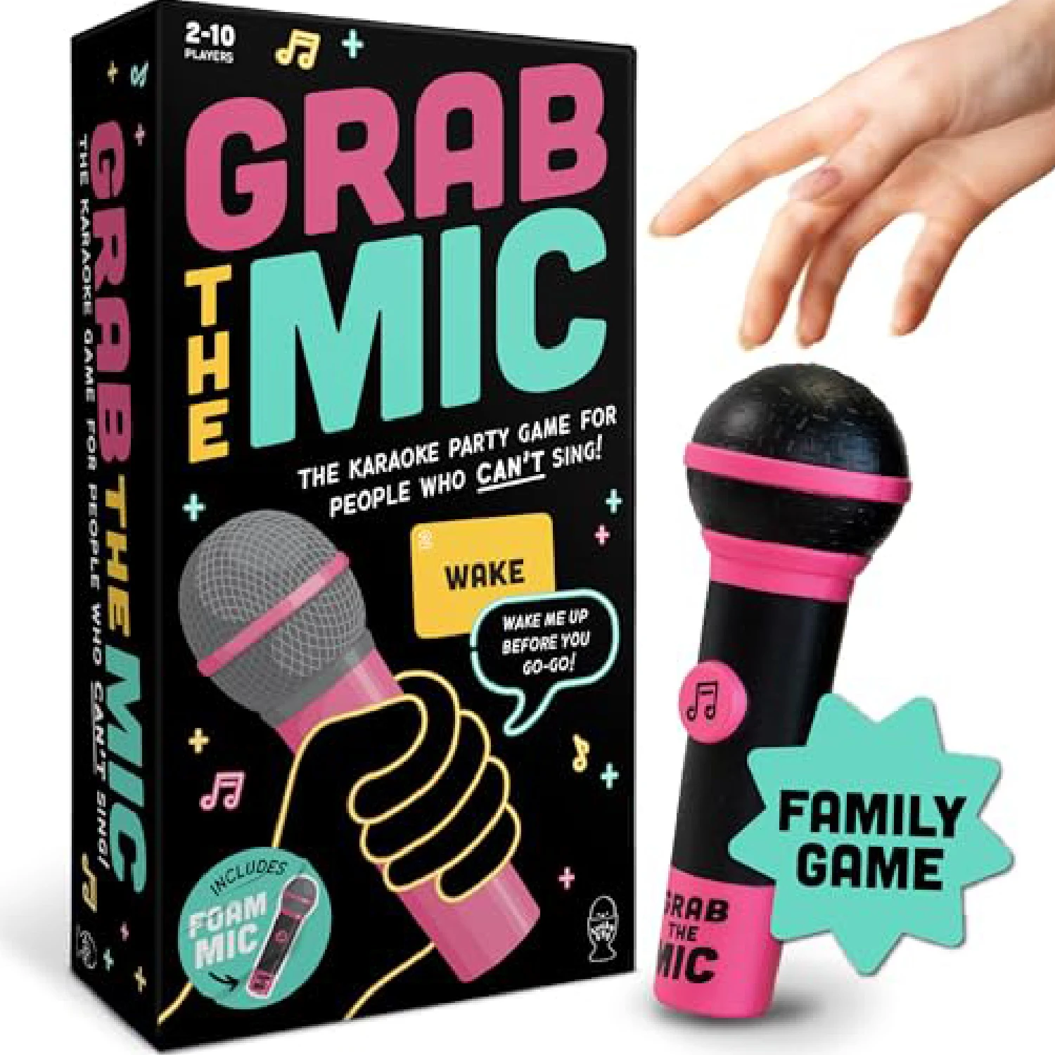 Lucky Egg Emocionante Grab The Mic O Jogo de Karaokê Familiar 2-10 Jogadores Jogo de Tabuleiro Para Cães Cantores - 250 Cartões Líricos Jogo de Mesa