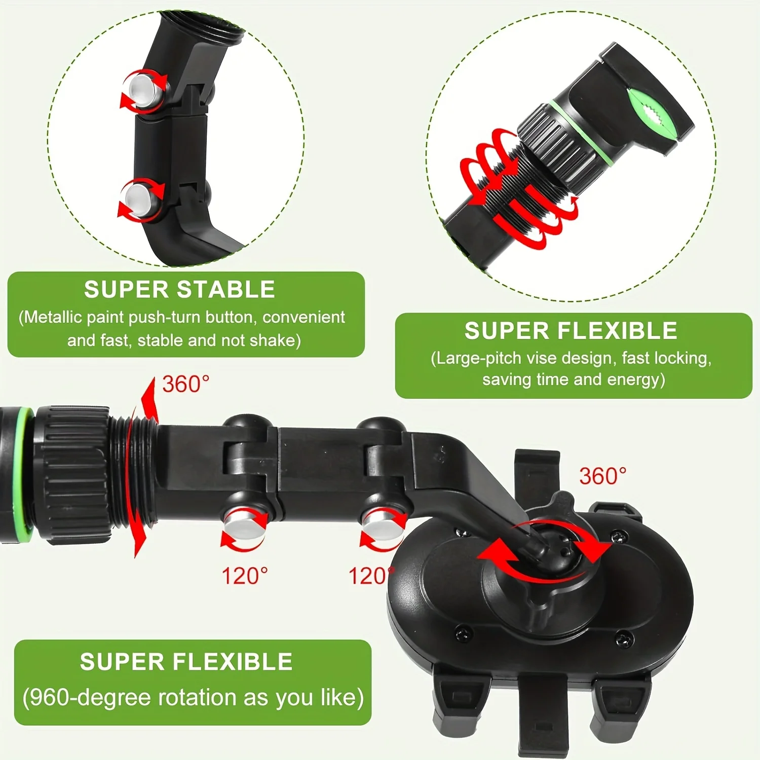 2-in-1-Autotelefonhalter, 360° drehbarer und verstellbarer Freisprechständer, höhenstabilisierter Autotelefonhalter mit sicherem Halt, robustes Kunststoffmaterial, stabile Autohalterung für GPS-Navigation, langlebiger – Detail 4