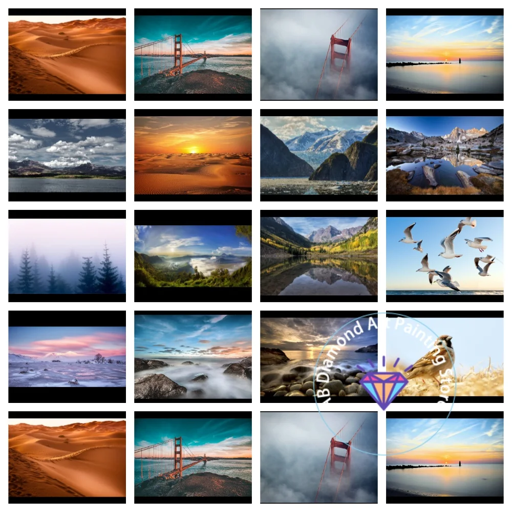 

Sunset Mountains Sky AB Diamond Painting Kit Square Round Diamond 5D DIY Mosaic Handmade Art Adult Exquisite Gift Home Decor