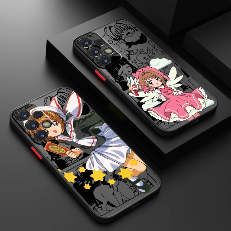 C-Cardcaptors Sakuras Cute Girl Frosted Translucent For Samsung Note 20 A35 A03 A54 A31 A22 A34 A14 A24 A04 A55 5G Cover