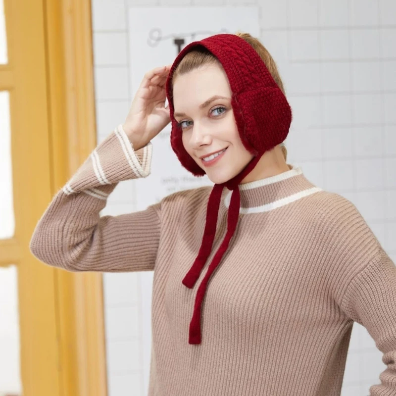 Macio estiramento inverno quente cabo malha orelha mais quente bandana crochê orelha mais quente bandana malha earmuffs para crianças