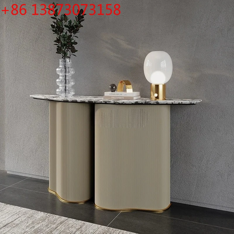 

Italian minimalist marble entry porch cabinet, living room entry decoration cabinet