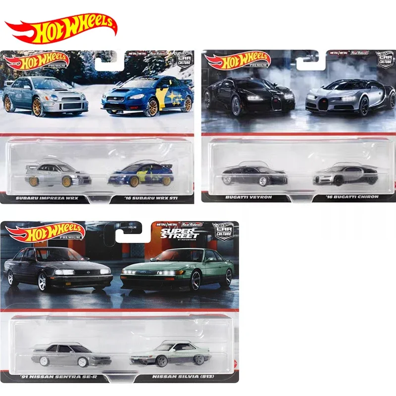 Orginal Hot Wheels Car Culture 1/64 Super Street Metal Models Nissan Sentra Silvia Bugatti Veyron Toys for Boys Gift Automotive