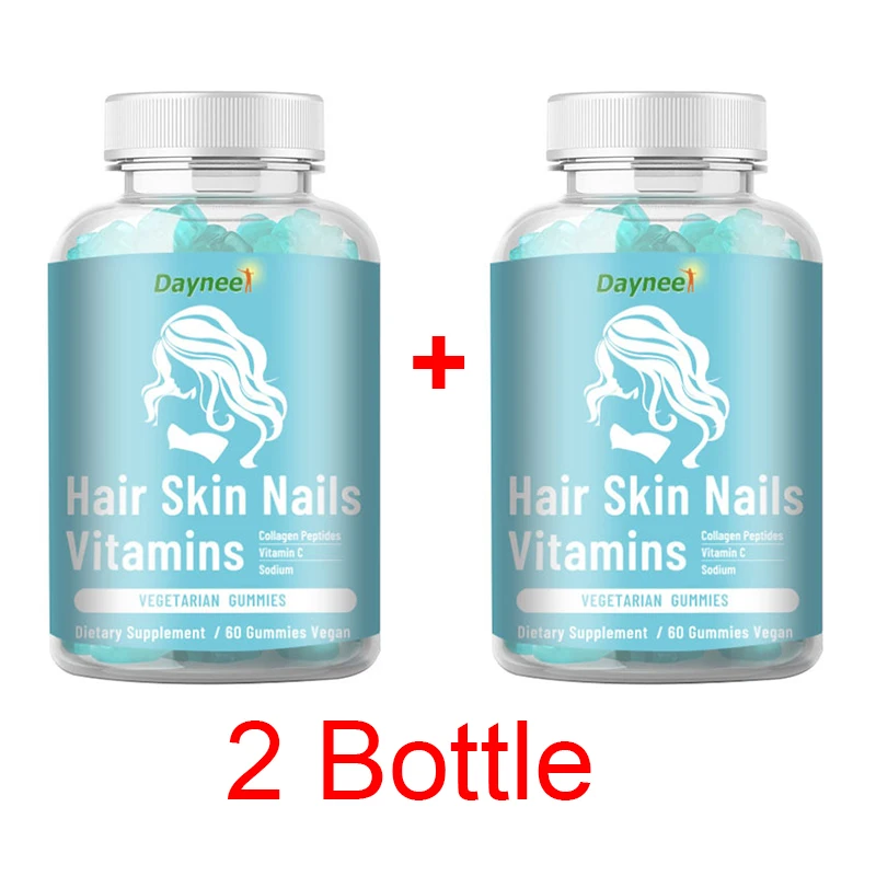 

2 Bottle Biotin Skin-beautifying Hair-beautifying And Nail-beautifying Soft Candy Antioxidant Makes Hair Dense And Nail Healthy