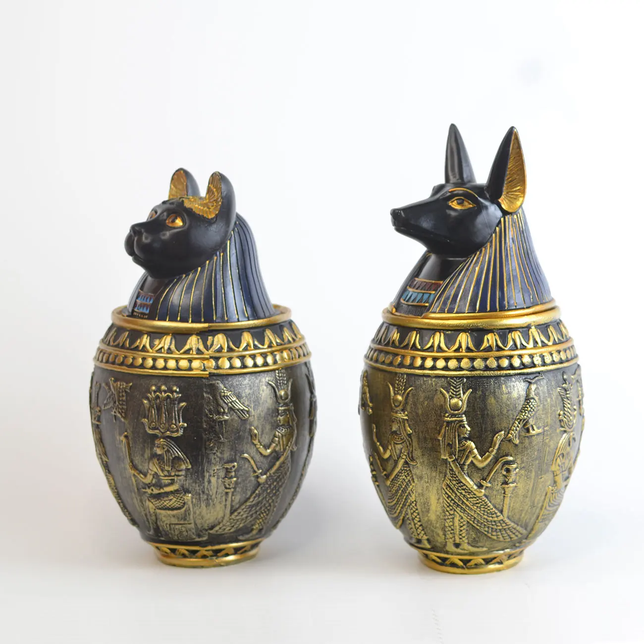 Forniture funebri commemorative di grandi dimensioni urna commemorativa Bastet egiziana per cani e gatti, forniture di cenere per animali domestici, scatola di cenere per cremazione