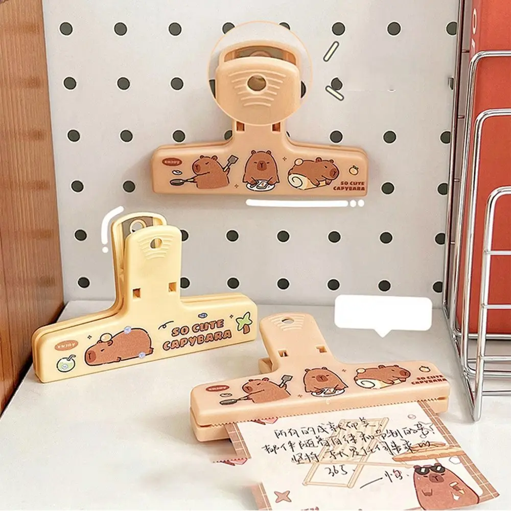 

Creative Capybara Storage Folder Stationery Supplies Kawaii Portable Documents Clip Multi-purpose Multifunction Snack Clip Bill