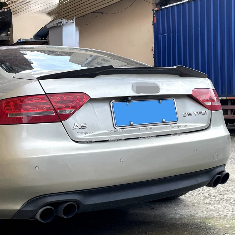 Real Carbon Fiber Material Trunk Lip Spoiler Wing For Audi A5 B8 2008 2009 2010 11 12 13 2014 2015 2016 Sportback Coupe 2-Doors