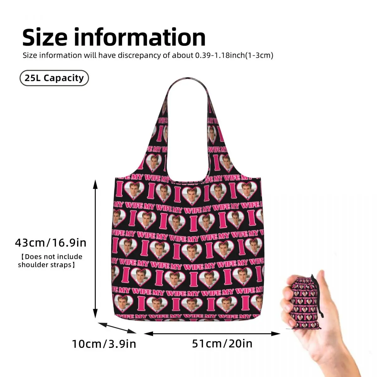 I Love James Wilson House MD Shopping Tote Bag Canvas Large Capacity Shoulder Bags Shopper Grocery Handbag for Women