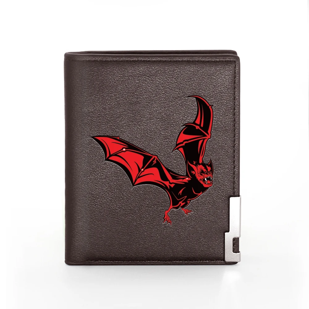 New Arrivals fashion Vampire Bat Printing Pu Leather Wallet Men Women Billfold Credit Card Holders Short Purses