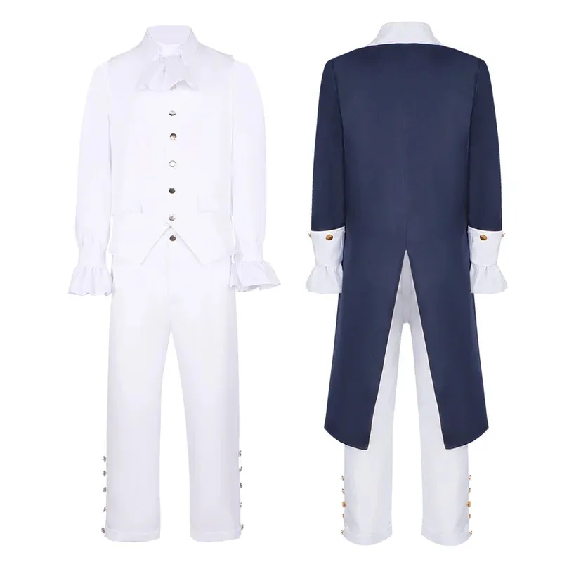 lili 123Musico Hamilton Alexander Cosplay Costume vittoriano per uomini adulti Ragazzi Abiti Abito da festa di carnevale della marina medievale