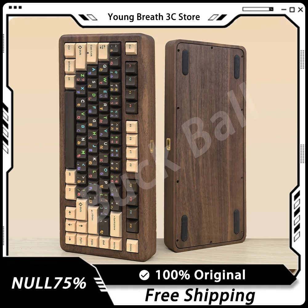 

ZaoYi Null75 Mechanical Keyboard Kit Three Mode Wireless Gaming Keyboard Hot Swap Customized Solid Wood Keyboard PC Accessories