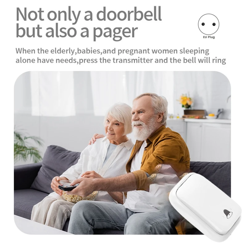 Campainha sem fio à prova d'água, campainha inteligente para porta de casa, controle de volume de 4 níveis, 38 músicas