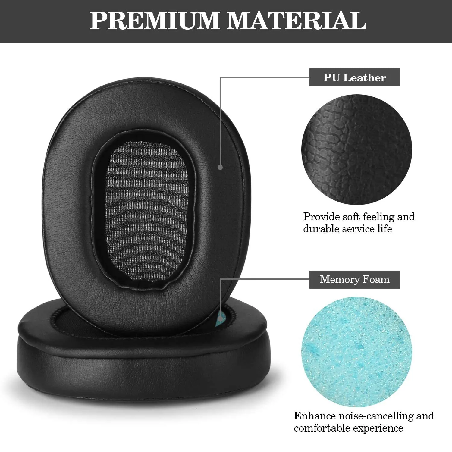 Almofadas para fones de ouvido, espuma de memória, capa de substituição para ath m50x, serve para técnica de áudio m40x m30x m20 blackabgi