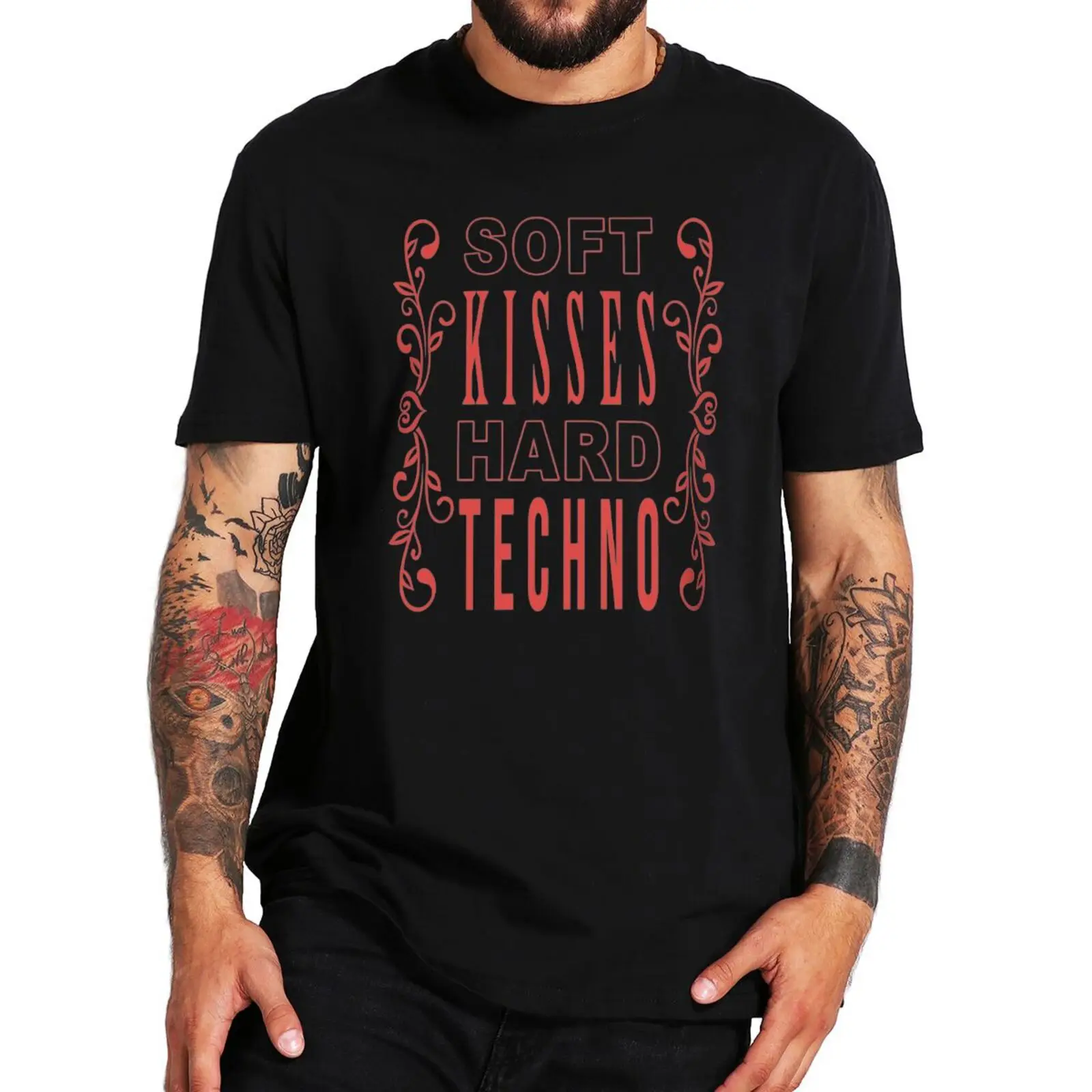 

Soft Kisses Hard Technology T-shirt Funny Pop Slang Y2k Graphic Streetwears 100% Cotton Unisex Summer EU Size Tshirts