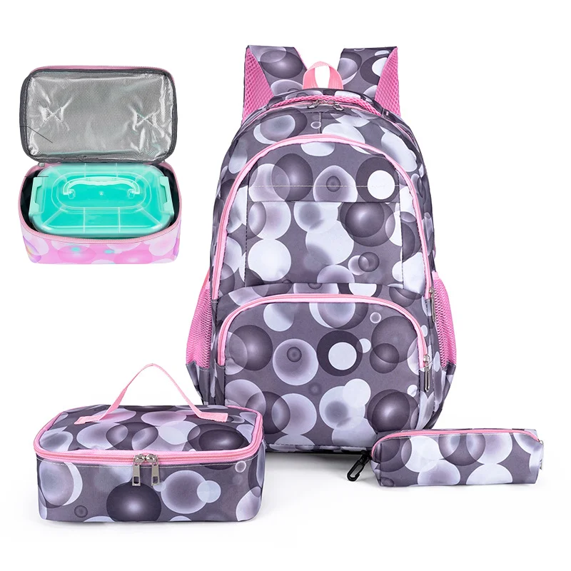 3 Pcs Kids School Backpcak Children School Bags Set Girls Primary Backpack with Lunch Bag Schoolbag Book Bag Kids Mochilas