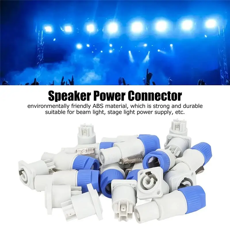 ABZC 3 Pin AC PowerCon Connector Male Female, Power Output Plug 250V 20A, White, for Stage Light Speaker