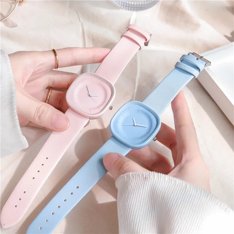 New Brand Sport Women's Fashion Bracelets Watches Leather Belt Watch Women Girls Female Quartz Wristwatches Montre Femme Macaron