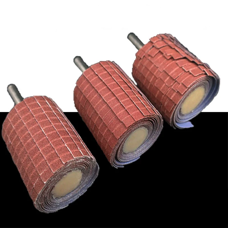 1-10pcs 80~600 Grit 35x45mm Curved Surface Abrasive Grinding Head Removal Burr Derusting Buffing Polishing Sanding Cloth Wheel