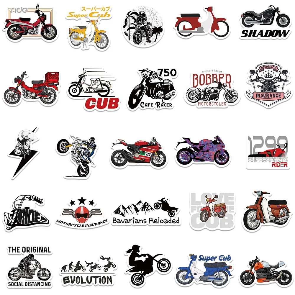 Hot Motorcycle Waterproof Reflective Stickers Car Electric Vehicle Helmet Stickers Personalized Modification Scratch Masking