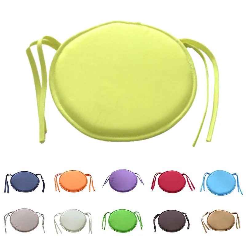 30cm Round Chair Cushion Candy Color Seat Cushions With Drawstring Non-slip Throw Pillows Office Chair Cushion Pads Home Decor