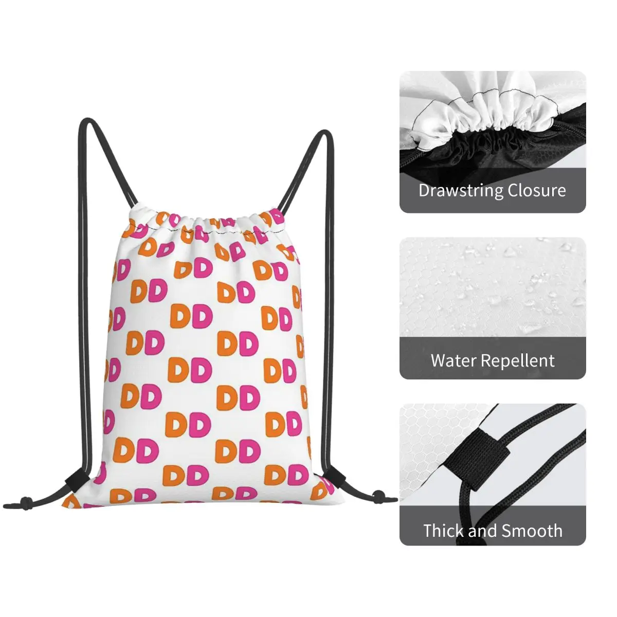 

I Love Dunkin Donuts Backpacks Casual Drawstring Bags Sports Bag Book Bags for Travel School