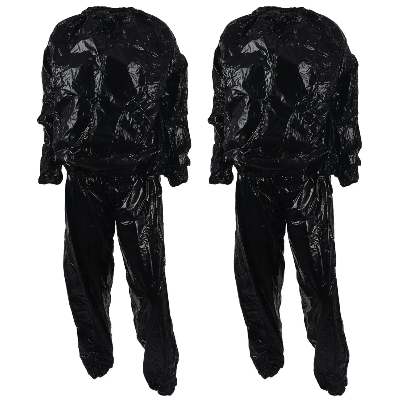 A09P 2X Heavy Duty Fitness Gewichtsverlies Zweet Saunapak Oefening Gym Anti-Rip Zwart XXL