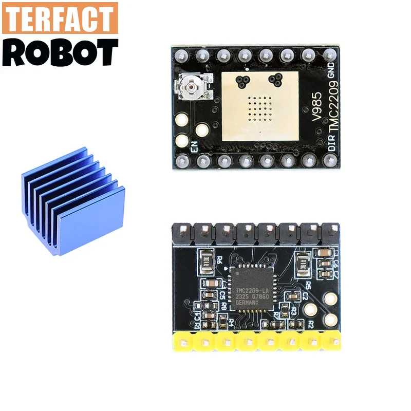 TERFACT 4pcs TMC2209 Module V2.0 With Heat Sink Stepper Motor Driver 2A 3d Printer Parts 256 Subdivision Silent Printing