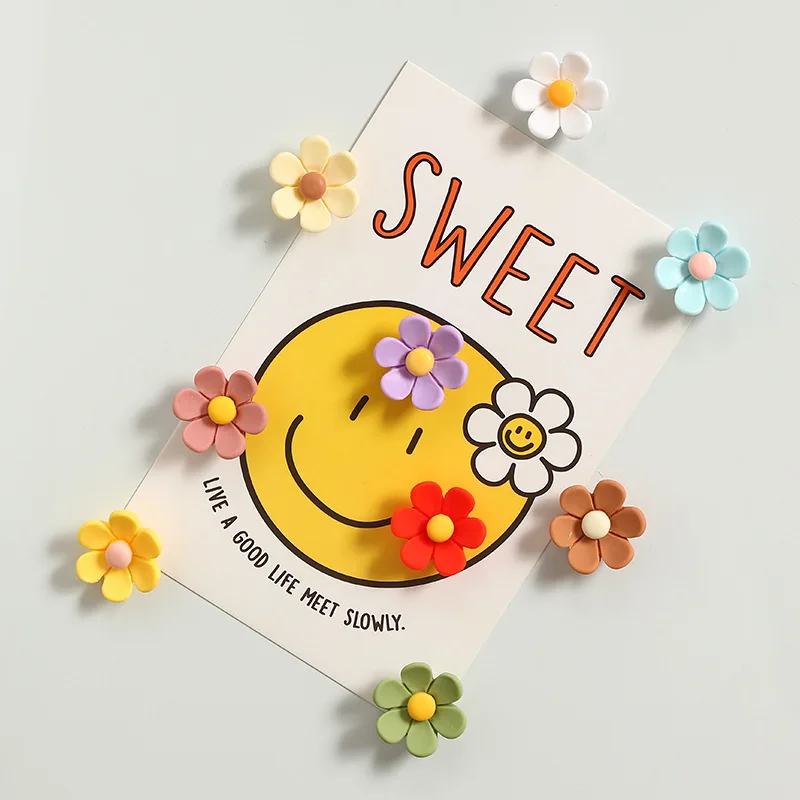 Bview Art لطيف زهرة مغناطيس الثلاجة الملونة قوية الزخرفية مضحك لخزانة السبورة مكتب المطبخ