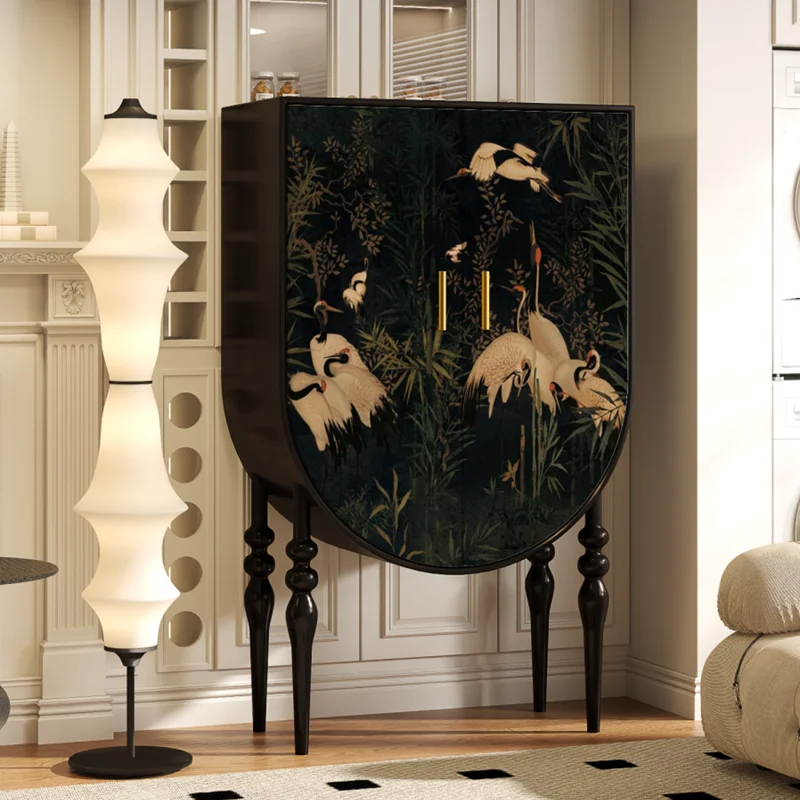 

French Chinese style solid wood storage and storage integrated household bedside lockers, chest cabinets, living room