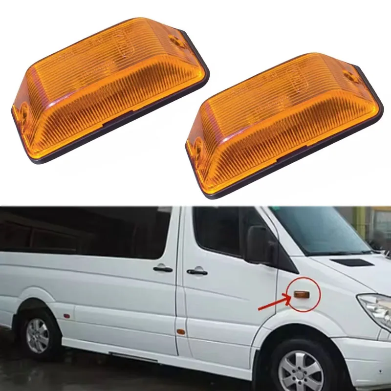 2X Fits For Mercedes Benz Sprinter 1995-2006 0018204921 0018205021 Turn Signal Light Car Indicator Side Repeater Lamp  ﻿